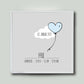 Personalisiertes Bild “Geburtsposter” Wolke mit Herzballon, Bildfarbe: Blau, Bildgröße: 25x25cm, Bilderrahmen: Ohne Bilderrahmen, Copyright: 321geschenke.de