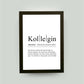 Personalisiertes Bild “Definition KOLLEGIN”, DIN A4, mit Rahmen schwarz 21x30cm, ohne Passepartout