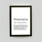 Personalisiertes Bild “Definition PATENTANTE”, DIN A4, mit Rahmen schwarz 21x30cm, ohne Passepartout