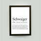 Personalisiertes Bild “Definition SCHWAGER”, DIN A4, mit Rahmen schwarz 21x30cm, ohne Passepartout