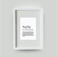 Personalisiertes Bild “Definition NEFFE”, DIN 13x18cm, mit Rahmen weiß 21x30cm, ohne Passepartout