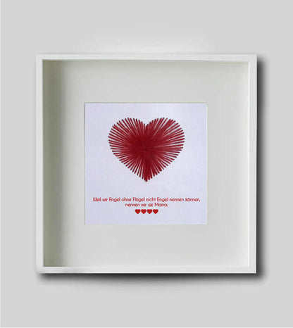 Personalisiertes Bild „gesticktes Herz Muttertag”, Bildgröße: 25x25cm, Bilderrahmen: Ohne Bilderrahmen, ,Copyright: 321geschenke.de