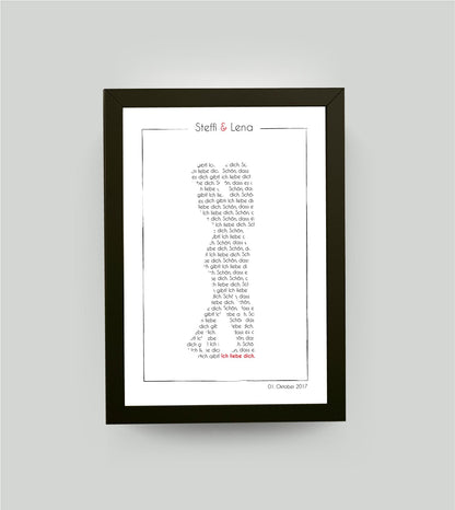 Personalisiertes Bild „Liebespaar”, Bildgröße: 13x18cm, DIN A4, DIN A3, Bilderrahmen: Ohne Bilderrahmen, Bilderrahmen weiß ohne Passepartout, Bilderrahmen schwarz ohne Passepartout, Bilderrahmen weiß mit Passepartout, Bilderrahmen schwarz mit Passepartout, , Copyright:321geschenke.de