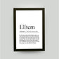 Personalisiertes Bild “Definition ELTERN”, DIN A4, mit Rahmen schwarz 21x30cm, ohne Passepartout