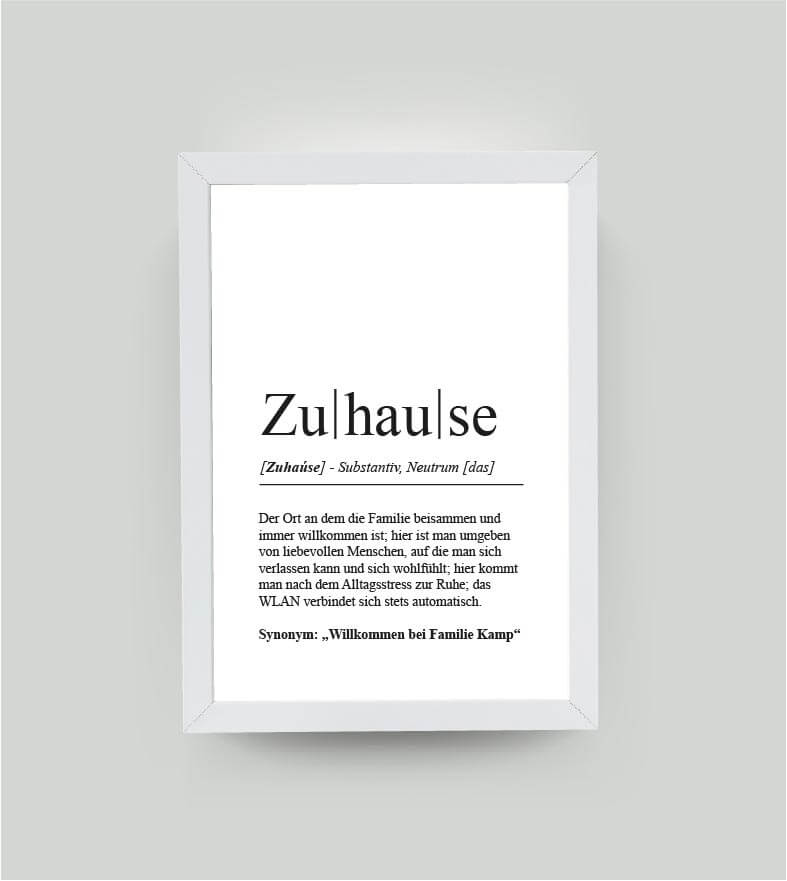 Personalisiertes Bild “Definition ZUHAUSE”, Bildgröße: 13x18cm, Bilderrahmen: Ohne Bilderrahmen, , Copyright: 321geschenke.de