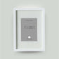 Personalisiertes Bild "HOME SWEET HOME HAUS" in grau, 13x18cm, mit Rahmen weiß 21x30cm, mit Passepartout