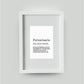Personalisiertes Bild “Definition PATENTANTE”, DIN 13x18cm, mit Rahmen weiß 21x30cm, ohne Passepartout