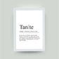 Personalisiertes Bild “Definition TANTE”, DIN A4, mit Rahmen weiß 21x30cm, ohne Passepartout