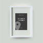 Personalisiertes Bild "HOME SWEET HOME GPS" in schwarz/anthrazit, 13x18cm, mit Rahmen weiß 21x30cm, mit Passepartout