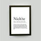 Personalisiertes Bild “Definition NICHTE”, DIN A4, mit Rahmen schwarz 21x30cm, ohne Passepartout