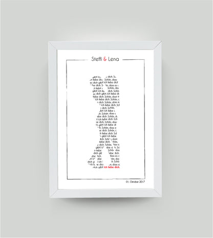 Personalisiertes Bild „Liebespaar”, Bildgröße: 13x18cm, DIN A4, DIN A3, Bilderrahmen: Ohne Bilderrahmen, Bilderrahmen weiß ohne Passepartout, Bilderrahmen schwarz ohne Passepartout, Bilderrahmen weiß mit Passepartout, Bilderrahmen schwarz mit Passepartout, , Copyright:321geschenke.de