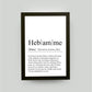 Personalisiertes Bild “Definition HEBAMME”, DIN A4, mit Rahmen schwarz 21x30cm, ohne Passepartout