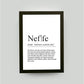 Personalisiertes Bild “Definition NEFFE”, DIN A4, mit Rahmen schwarz 21x30cm, ohne Passepartout