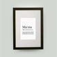 Personalisiertes Bild “Definition MAMA”, DIN 13x18cm, mit Rahmen schwarz 21x30cm, ohne Passepartout