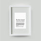 Personalisiertes Bild “Definition RUHESTAND”, DIN 13x18cm, mit Rahmen weiß 21x30cm, ohne Passepartout