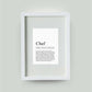 Personalisiertes Bild “Definition CHEF”, DIN 13x18cm, mit Rahmen weiß 21x30cm, ohne Passepartout