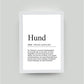 Personalisiertes Bild “Definition HUND”, DIN A4, mit Rahmen weiß 21x30cm, ohne Passepartout