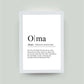Personalisiertes Bild “Definition OMA”, DIN A4, mit Rahmen weiß 21x30cm, ohne Passepartout