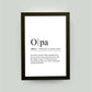 Personalisiertes Bild “Definition OPA”, DIN A4, mit Rahmen schwarz 21x30cm, ohne Passepartout