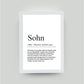 Personalisiertes Bild “Definition SOHN”, DIN A4, mit Rahmen weiß 21x30cm, ohne Passepartout
