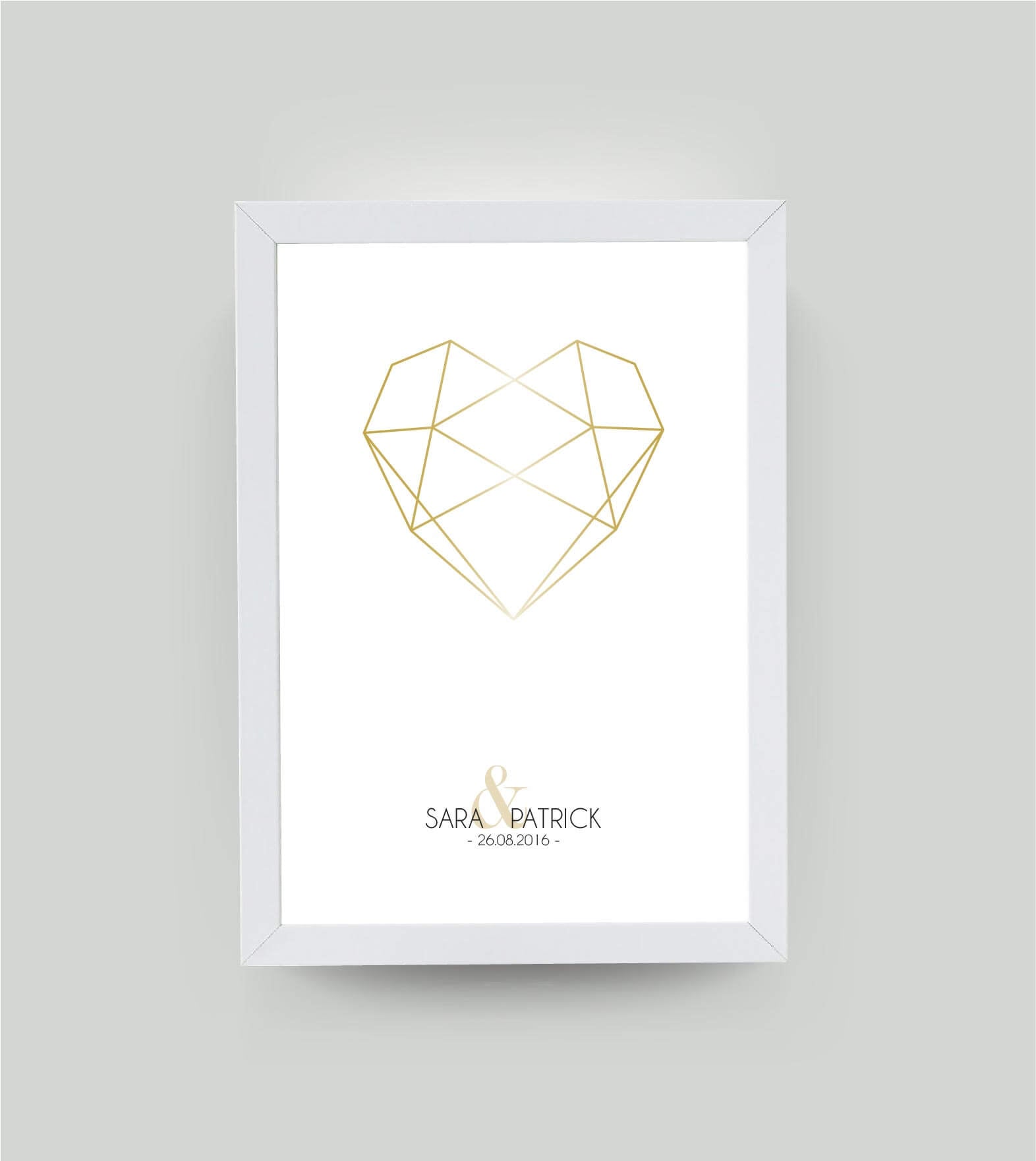 Personalisiertes Bild “Diamant”, Bildfarbe: Gold, Bildgröße: 13x18cm, Bilderrahmen: Ohne Bilderrahmen, Copyright: 321geschenke.de