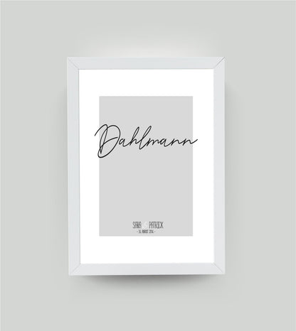Personalisiertes Poster “Nachname”, Bildfarbe: Grau, Bildgröße: 13x18cm, Bilderrahmen: Ohne Bilderrahmen, Copyright: 321geschenke.de