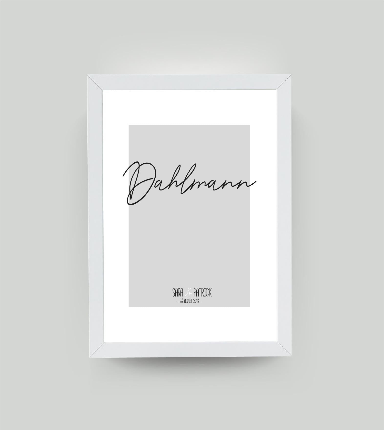 Personalisiertes Poster “Nachname”, Bildfarbe: Grau, Bildgröße: 13x18cm, Bilderrahmen: Ohne Bilderrahmen, Copyright: 321geschenke.de