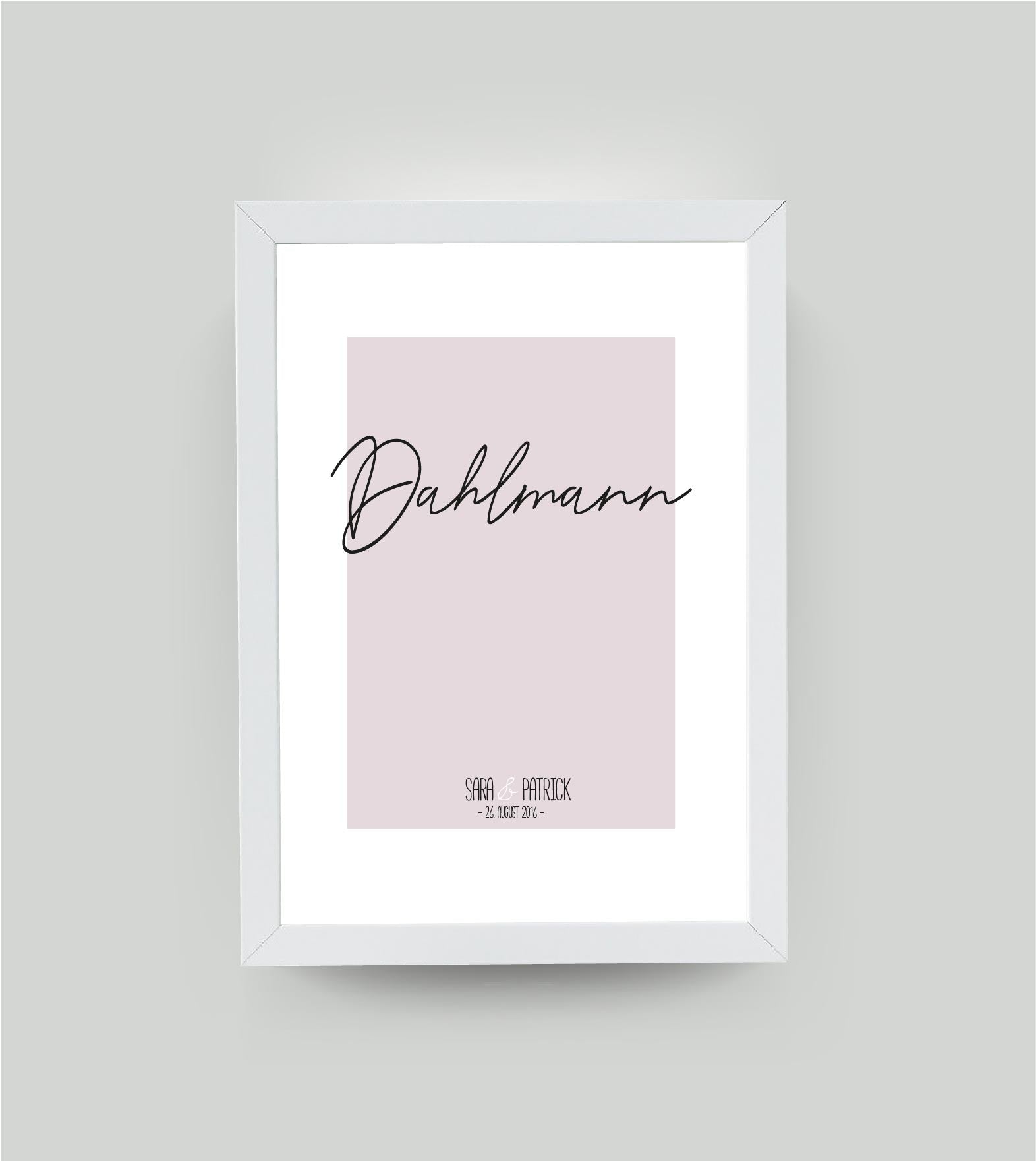 Personalisiertes Poster “Nachname”, Bildfarbe: Rosa, Bildgröße: 13x18cm, Bilderrahmen: Ohne Bilderrahmen, Copyright: 321geschenke.de