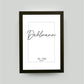 Personalisiertes Poster “Nachname”, Bildfarbe: Weiß, Bildgröße: 13x18cm, Bilderrahmen: Bilderrahmen schwarz ohne Passepartout, Copyright: 321geschenke.de
