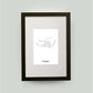 Personalisiertes Bild "FOREVER TOGETHER", Bildfarbe: Weiß, Bildgröße: 13x18cm, DIN A4, DIN A3, Bilderrahmen: Bilderrahmen schwarz mit Passepartout, Copyright:321geschenke.de