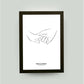 Personalisiertes Bild "FOREVER TOGETHER", Bildfarbe: Weiß, Bildgröße: 13x18cm, DIN A4, DIN A3, Bilderrahmen: Bilderrahmen schwarz ohne Passepartout, Copyright:321geschenke.de