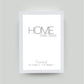 Personalisiertes Koordinatenbild “HOME sweet home”, Bildfarbe: Weiß, Bildgröße: 13x18cm, Bilderrahmen: Bilderrahmen weiß ohne Passepartout, Copyright: 321geschenke.de
