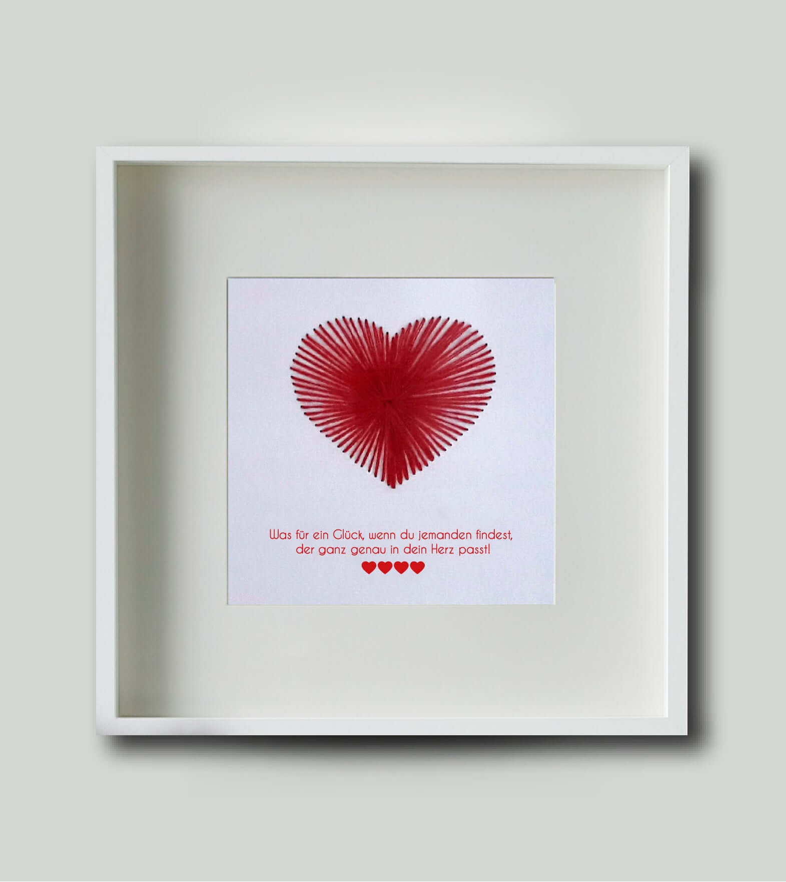 Personalisiertes Bild „gesticktes Herz”, Bildgröße: 25x25cm, Bilderrahmen: Ohne Bilderrahmen, ,Copyright: 321geschenke.de
