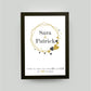 Personalisiertes Namensposter “DU und ICH”, Variante: Hochformt, Bildgröße: 13x18cm, Bilderrahmen: Bilderrahmen schwarz ohne Passepartout, Copyright: 321geschenke.de