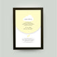 Personalisiertes Babyposter “Taufspruch” in gelb, DIN A4, mit Rahmen schwarz 21x30cm, ohne Passepartout