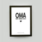 Personalisiertes Bild “OMA – Wir lieben dich”, Bildgröße: 13x18cm, Bilderrahmen: Bilderrahmen schwarz ohne Passepartout, , Copyright: 321geschenke.de