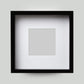 alt tag: Bilderrahmen viereckig, 3D-Rahmen, schwarz, mit Passepartout